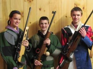 Junior shooters Malia DeLorme, Jay Lawrence (Hartford), and Joe DeLorme competed in last week’s Tri County Rifle League match between Hartford and Whitehall. 