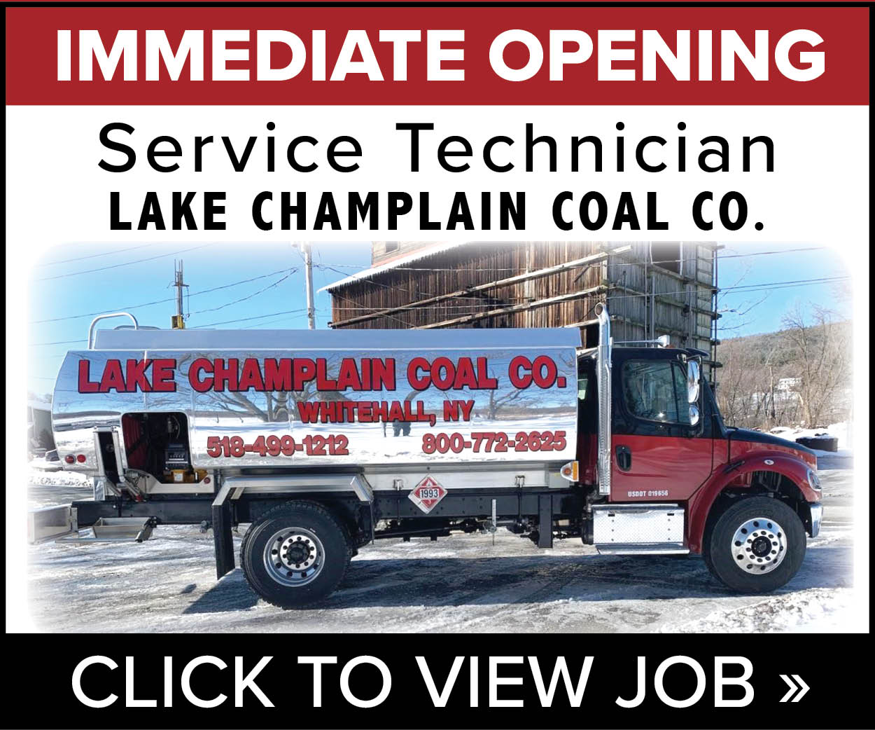 Service Tech wanted at Lake Champlain Coal Co